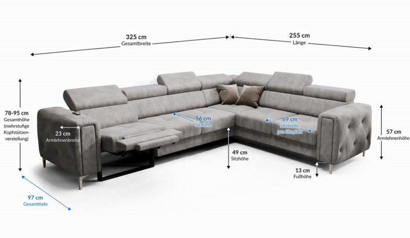 Ecksofa Orion I Relax Abmessungen