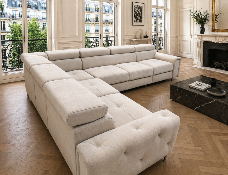 Ecksofa mit Schlaffunktion und verstellbaren Kopfstützen - Ecksofa Orion I Relax