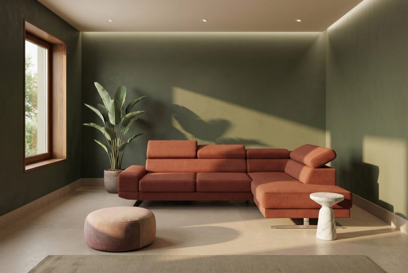 Milano I Ecksofa 270x180 cm – Modernes Ecksofa mit verstellbaren Kopfstützen