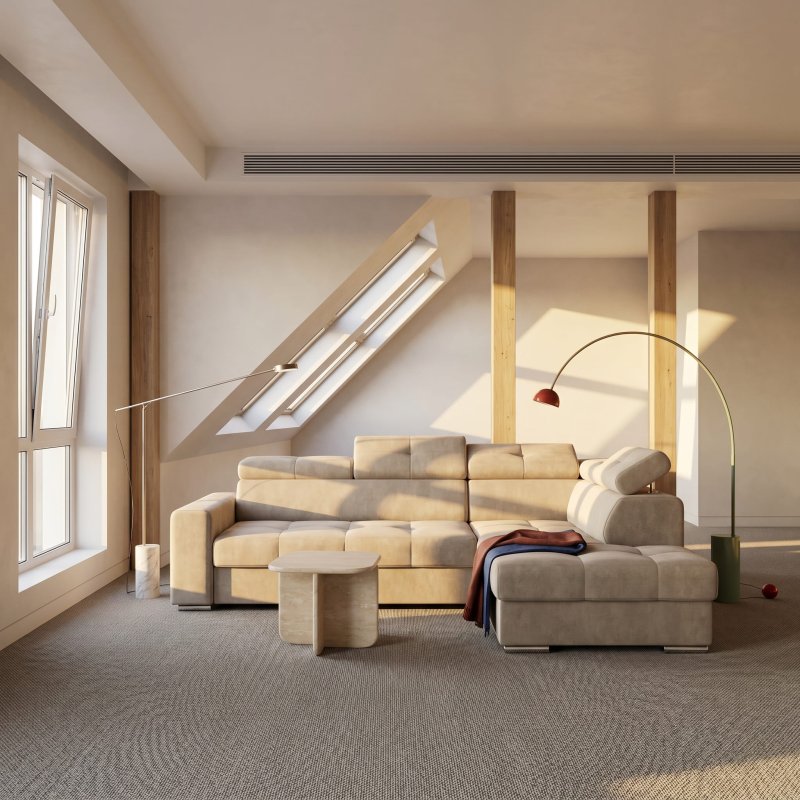 Ecksofa mit Schlaffunktion und Bettkasten - Ecksofa Margo I