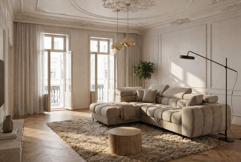 Aspen Mini Ecksofa mit Schlaffunktion und Bettkasten