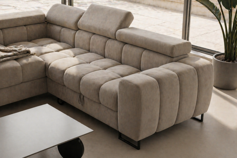 Ecksofa Aspen Mini mit Schlaffunktion und Bettkasten
