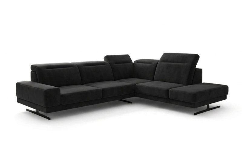 Ecksofa Fiore 265x220 cm - Stoff Terra 99, Schwarz
