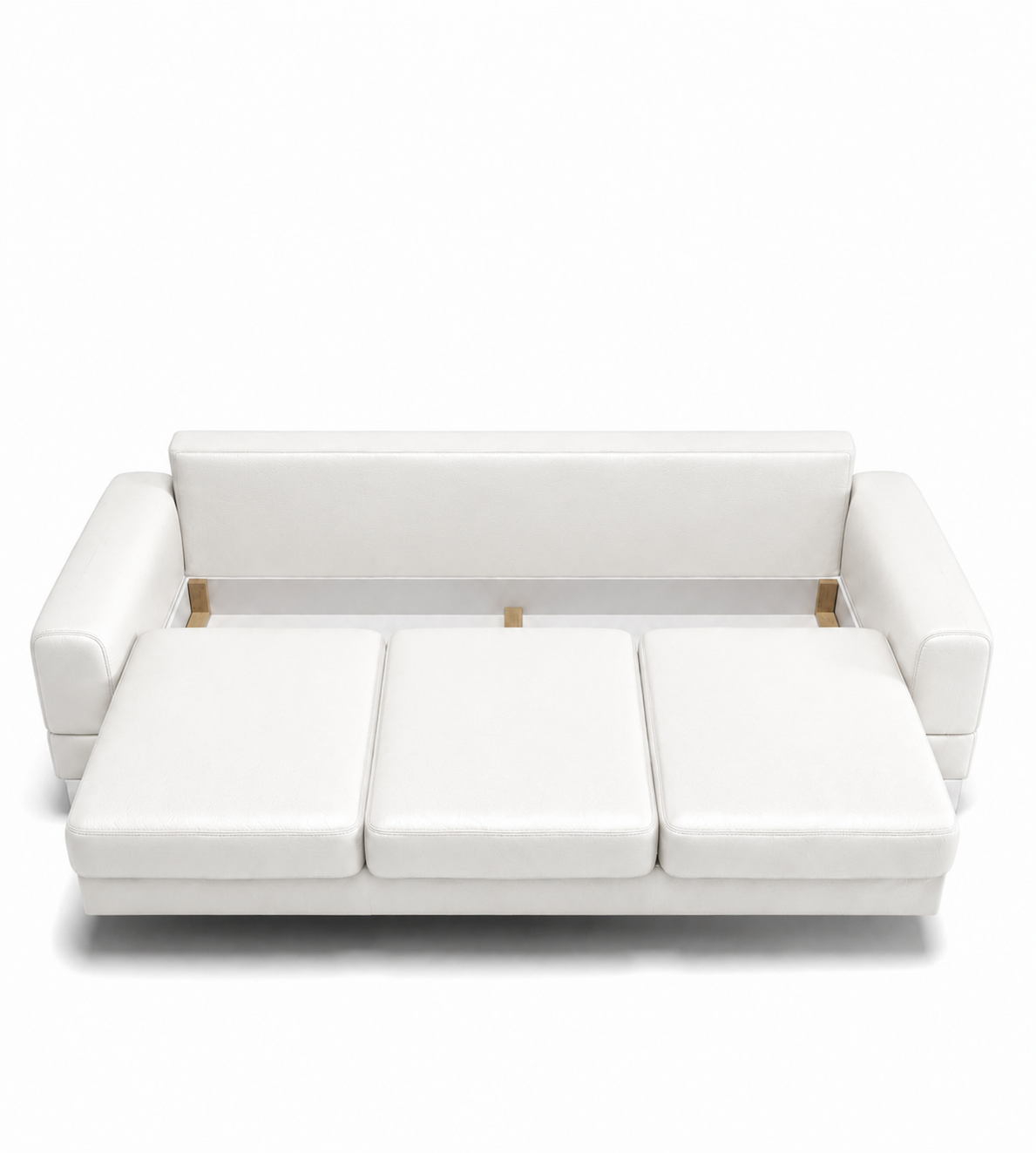 Ledersofa ARIA DL | 250 cm | Schlaffunktion | Echtleder Creme Weiß