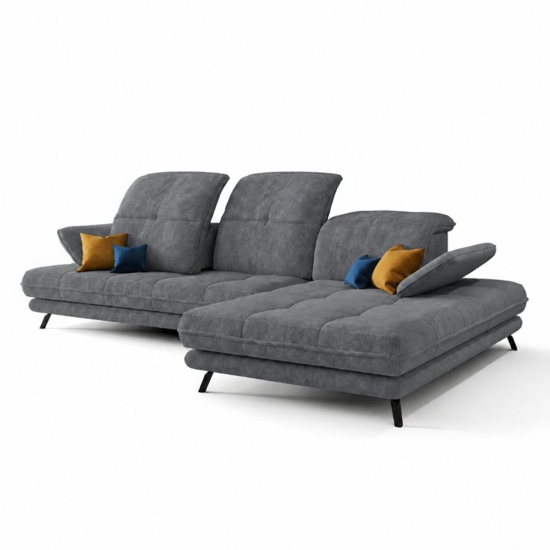 Ecksofa Verde mit verstellbarer Sitztiefe und Kopfteilen im Stoff Terra 92 - Grau.jpg