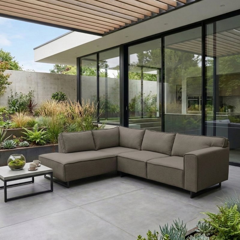 JACK Outdoor Ecksofa wetterfest modern mit wasserabweisender Polsterung, Olivgrau - LINKS.jpg