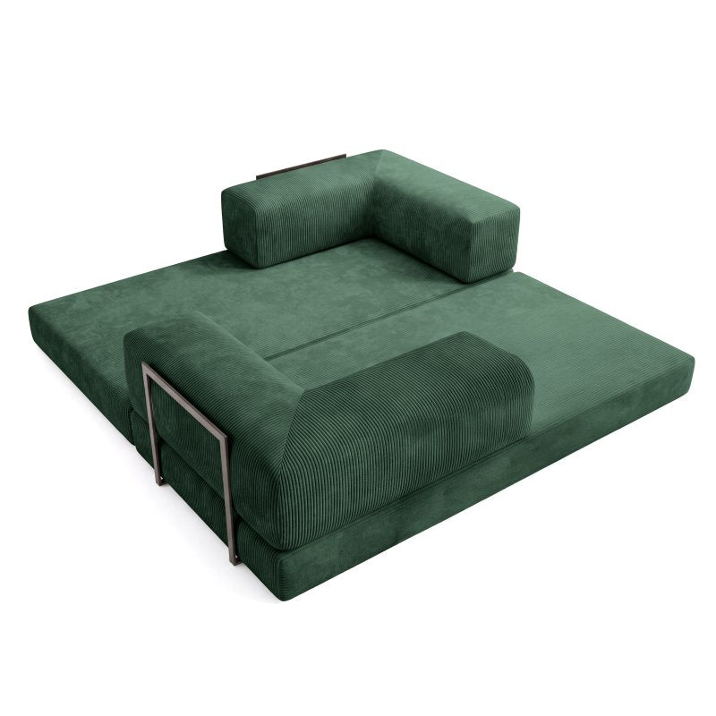 Sofa Edi mit Schlaffunktion 200x200 cm, mit modernem Metallrahmen