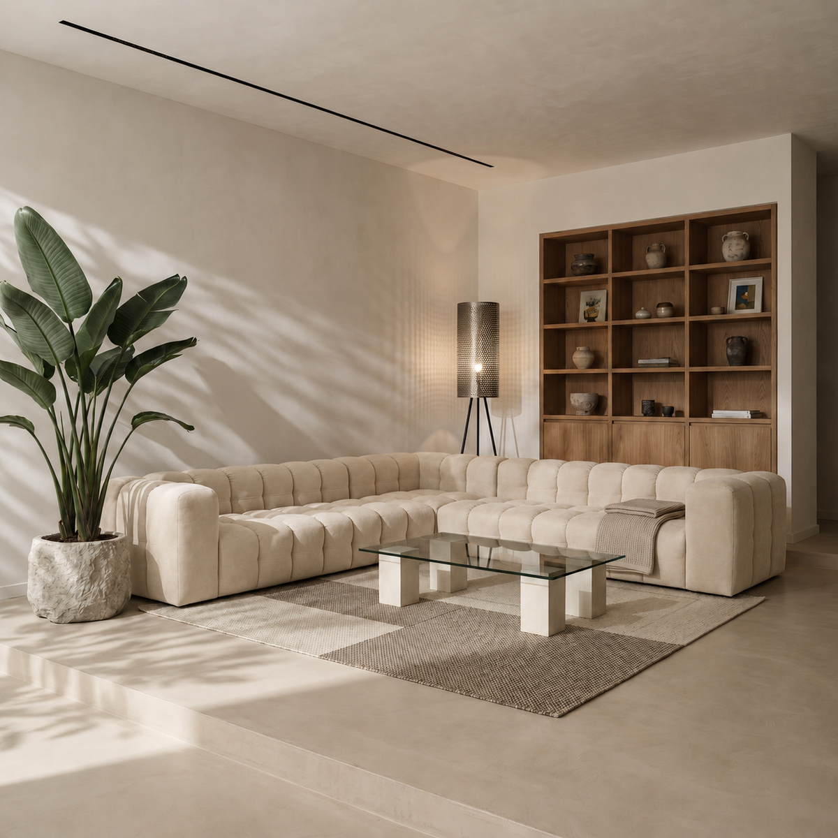 BALOO CORNER Ecksofa 330x330 cm, Tiffany 02, Beige