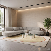PARMA Corner HILLS Ecksofa – modernes Design, Komfort & Bouclé Stoff - Hellgrau (Quelle 83)