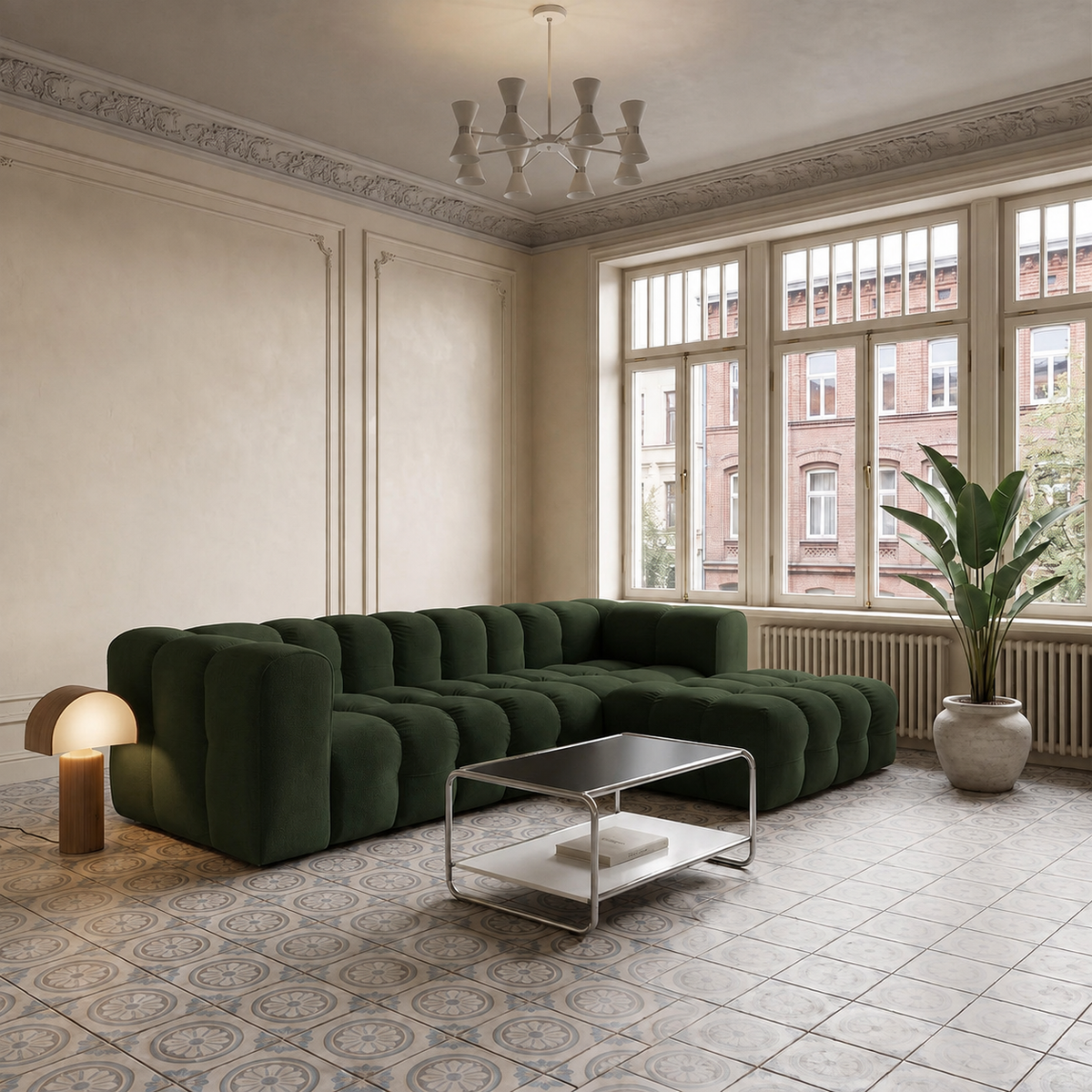 BALOO L Ecksofa, Tiffany 38, Grün