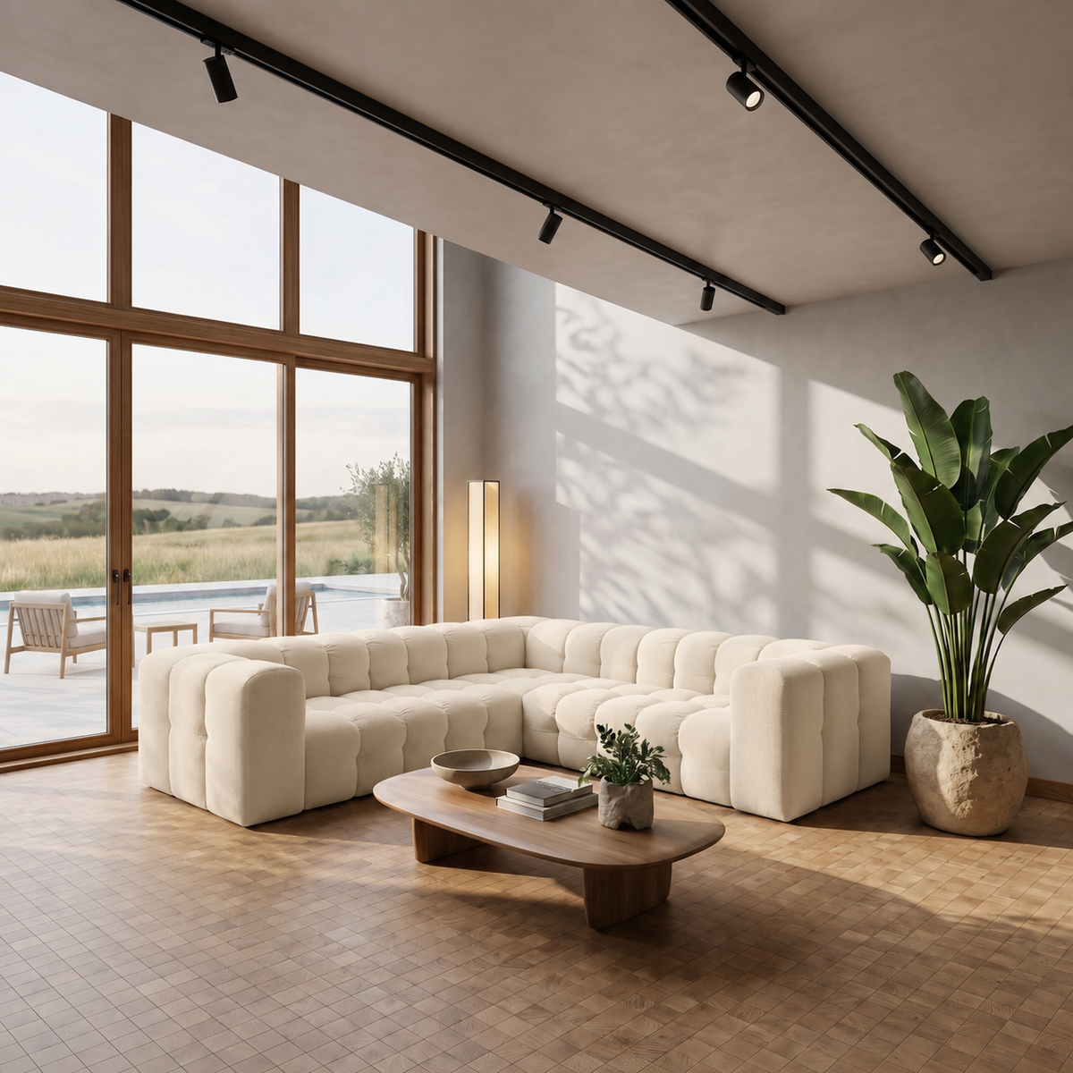 BALOO CORNER Ecksofa 270x270 cm, Tiffany 02, Beige