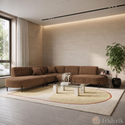 PARMA Corner HILLS Ecksofa – modernes Design, Komfort & Bouclé Stoff - Ziegel, Orange (Quelle 54)