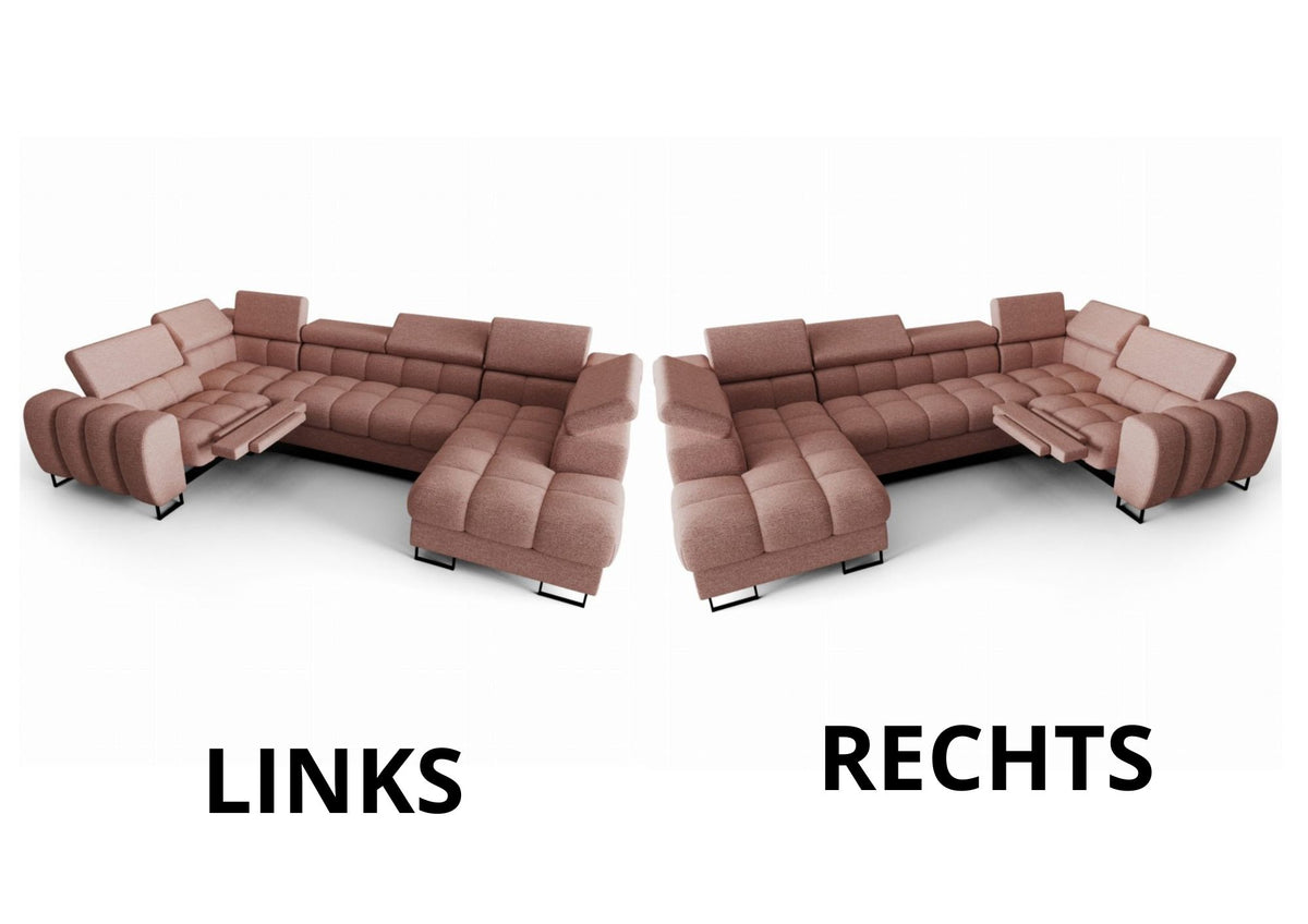 Ecksofa ASPEN MAX II RELAX 198x350x170 cm Schlaffunktion U-form Bettkasten - Hellgrau (Gemma 80)