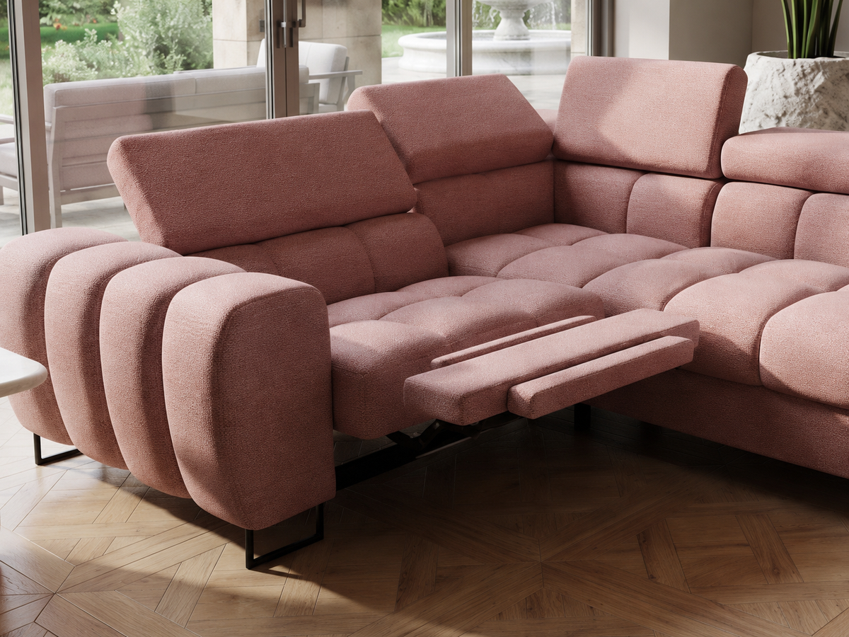 Ecksofa ASPEN MAX II RELAX 198x350x170 cm Schlaffunktion U-form Bettkasten - Hellgrau (Gemma 80)