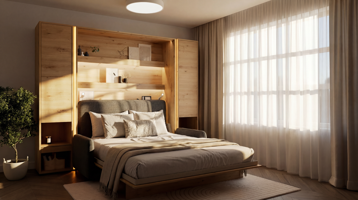 Wandklappbett Lenart BED CONCEPT 160x200 Vertikal Concept Lenart Bett Eiche Artisan BC-12