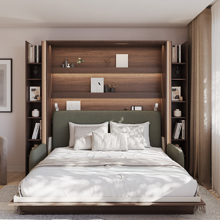 Wandklappbett Lenart BED CONCEPT 180x200 Vertikal Schrankbett Dunin-Eiche BC-13