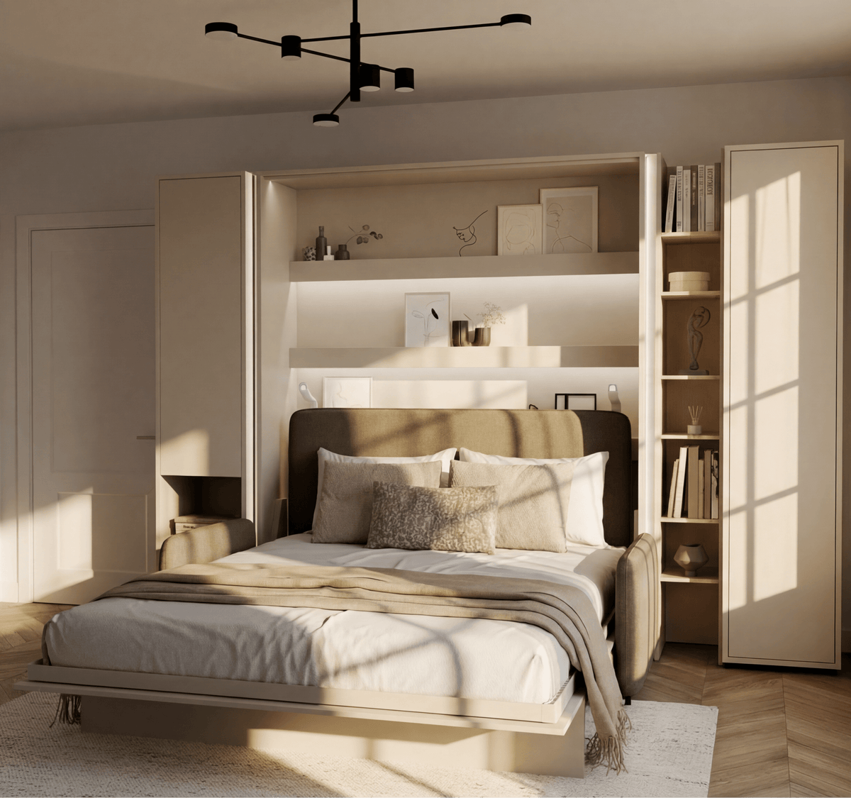 Wandklappbett Lenart BED CONCEPT 180x200 Vertikal Schrankbett Kashmir Beige BC-13