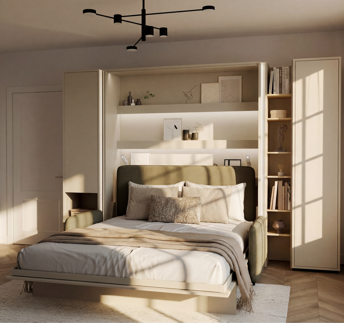 Wandklappbett Lenart BED CONCEPT 180x200 Vertikal Schrankbett Kashmir Beige BC-13