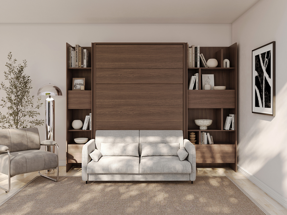 Wandklappbett Lenart BED CONCEPT 140x200 Vertikal Schrankbett Lenart Schrankbett - Dunin-Eiche BC-01