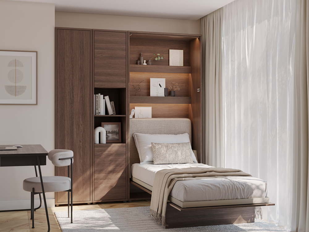 Kleiderschrank Lenart BED CONCEPT BC-21 in Dunin-Eiche, 45 cm breit, als Ergänzung zum Schrankbett