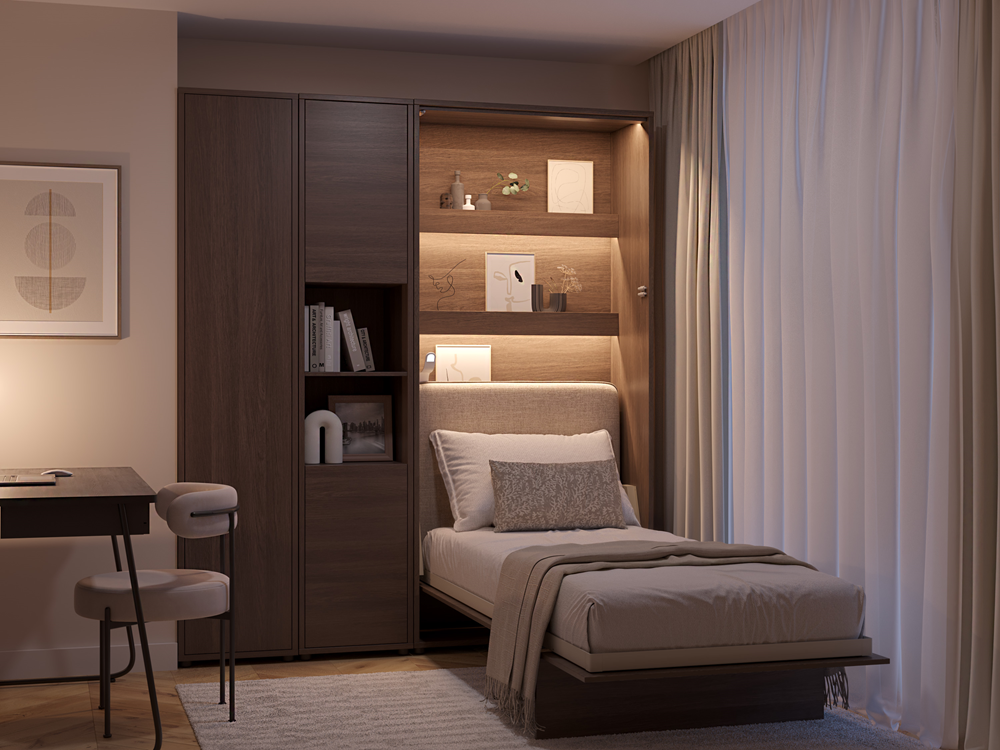 Kleiderschrank Lenart BED CONCEPT BC-21 in Dunin-Eiche, 45 cm breit, als Ergänzung zum Schrankbett