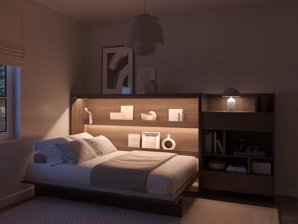 Kleines Bücherregal für Schrankbett Lenart BED CONCEPT BC-26 Dunin-Eiche 92/138 cm