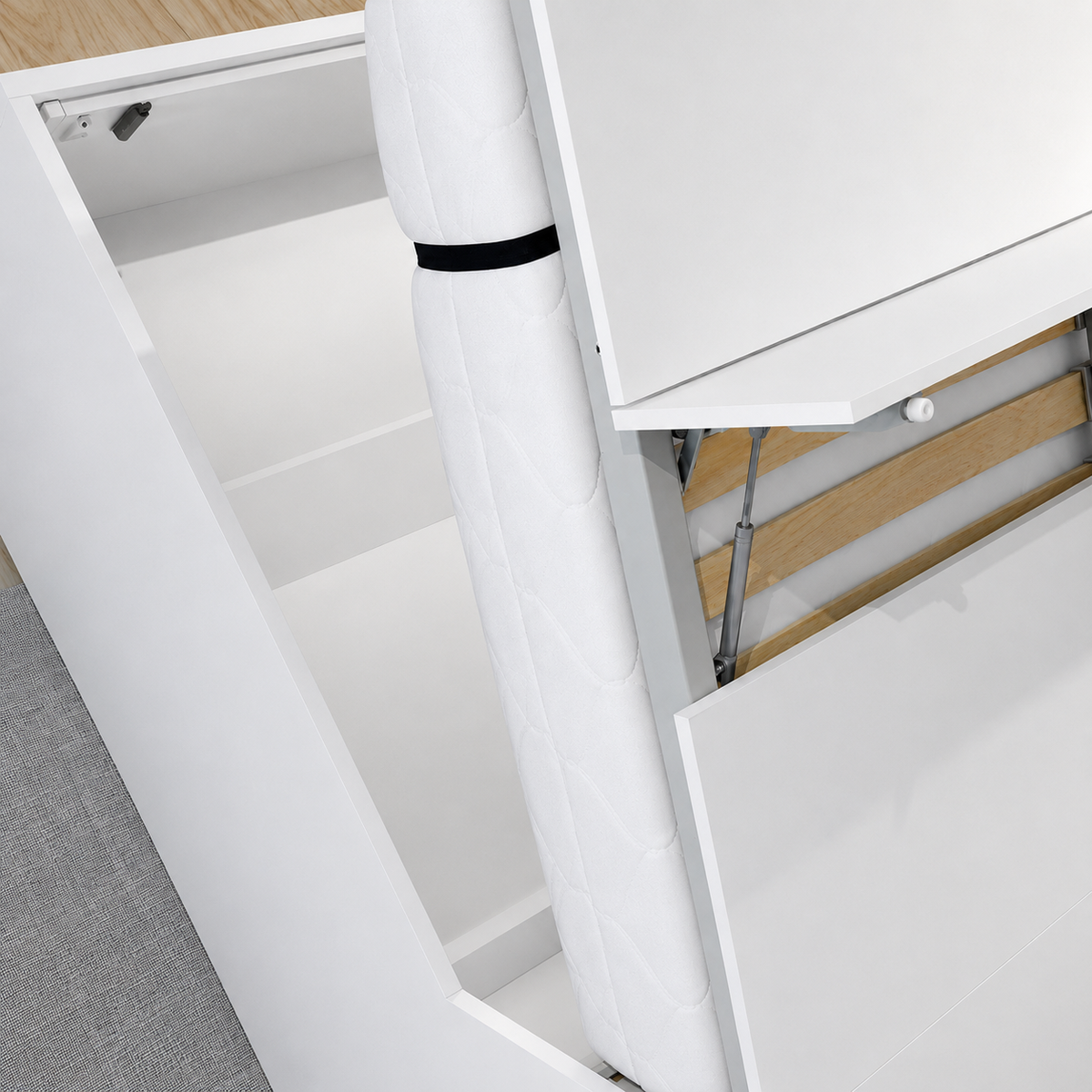 Wandklappbett 90x200 Horizontal Schrankbett Lenart BED CONCEPT Eiche Artisan BC-06