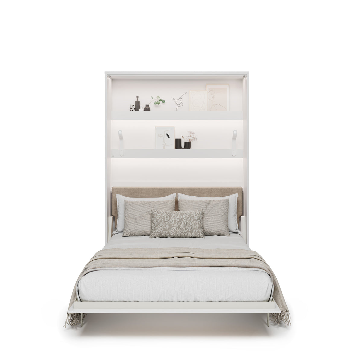Elektrisches Schrankbett 140x200 BED CONCEPT BC-36 mit Kopfteil - Weiß