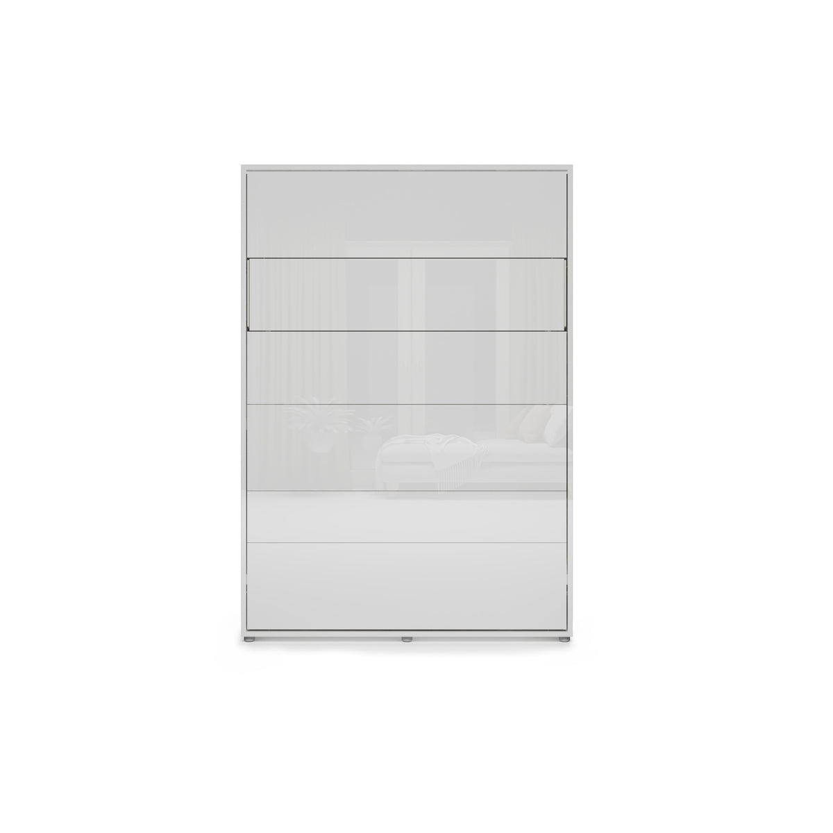 Elektrisches Schrankbett 140x200 BED CONCEPT BC-36 mit Kopfteil - Weiß Hochglanz