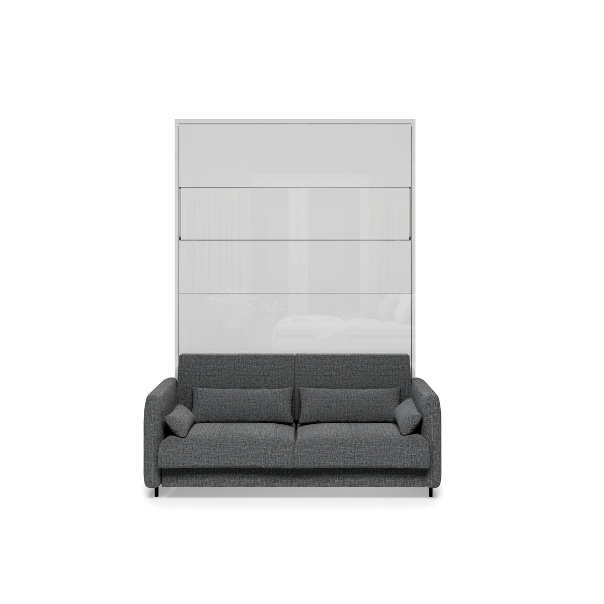 Elektrisches Schrankbett 140x200 BED CONCEPT BC-36 mit Kopfteil - Weiß Hochglanz
