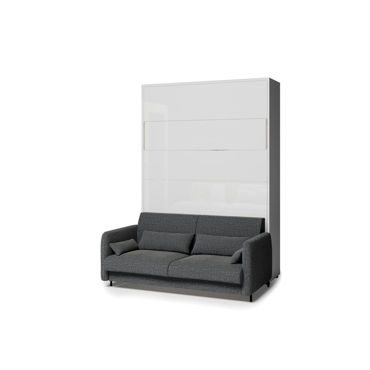 Elektrisches Schrankbett 140x200 BED CONCEPT BC-36 mit Kopfteil - Weiß Hochglanz