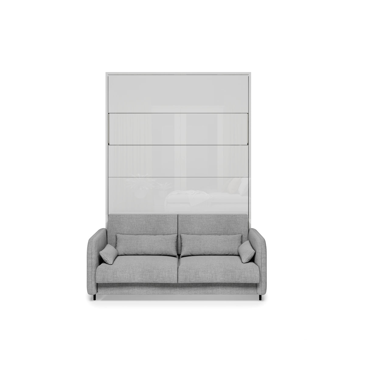 Elektrisches Schrankbett 140x200 BED CONCEPT BC-36 mit Kopfteil - Weiß Hochglanz