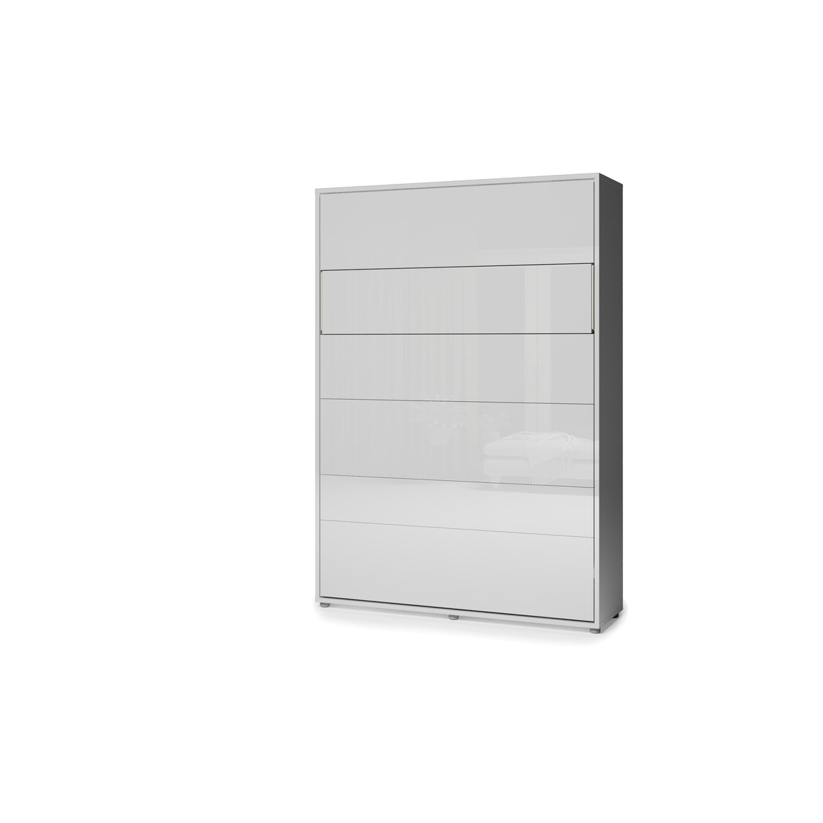 Elektrisches Schrankbett 140x200 BED CONCEPT BC-36 mit Kopfteil - Weiß Hochglanz