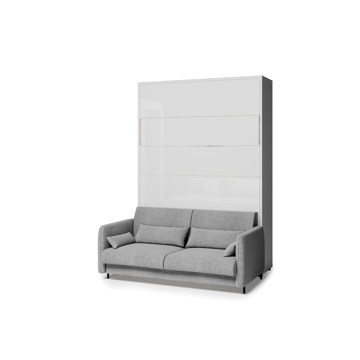 Elektrisches Schrankbett 140x200 BED CONCEPT BC-36 mit Kopfteil - Weiß Hochglanz
