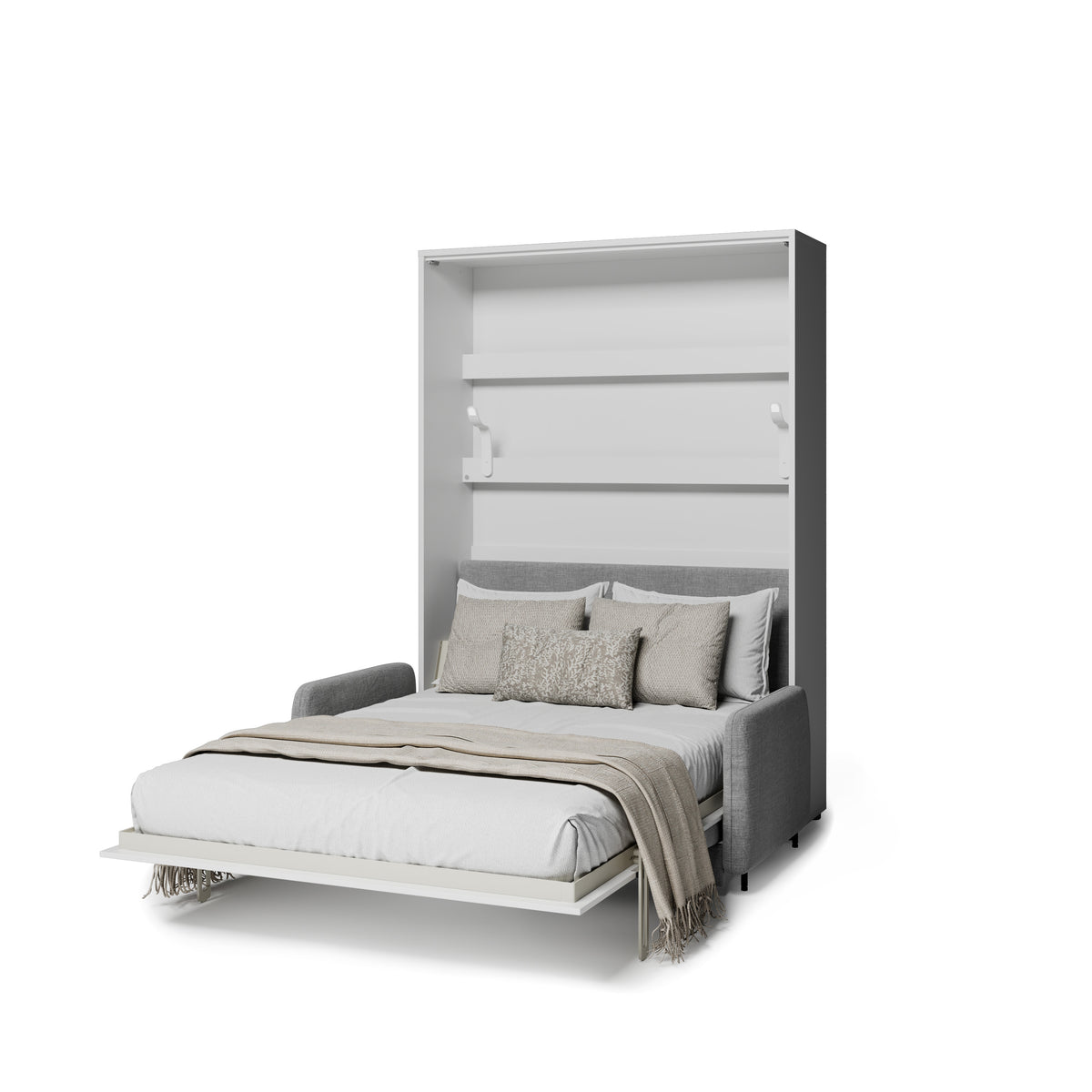 Elektrisches Schrankbett 140x200 BED CONCEPT BC-36 mit Kopfteil - Weiß Hochglanz