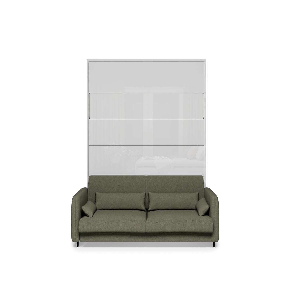 Elektrisches Schrankbett 140x200 BED CONCEPT BC-36 mit Kopfteil - Weiß Hochglanz