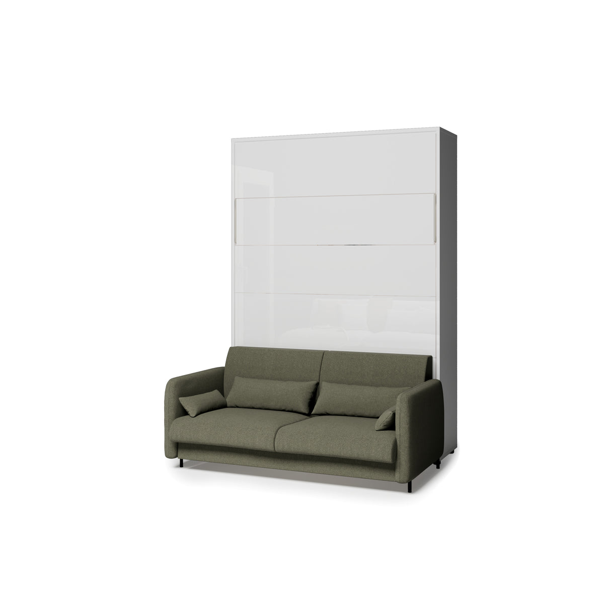 Elektrisches Schrankbett 140x200 BED CONCEPT BC-36 mit Kopfteil - Weiß Hochglanz