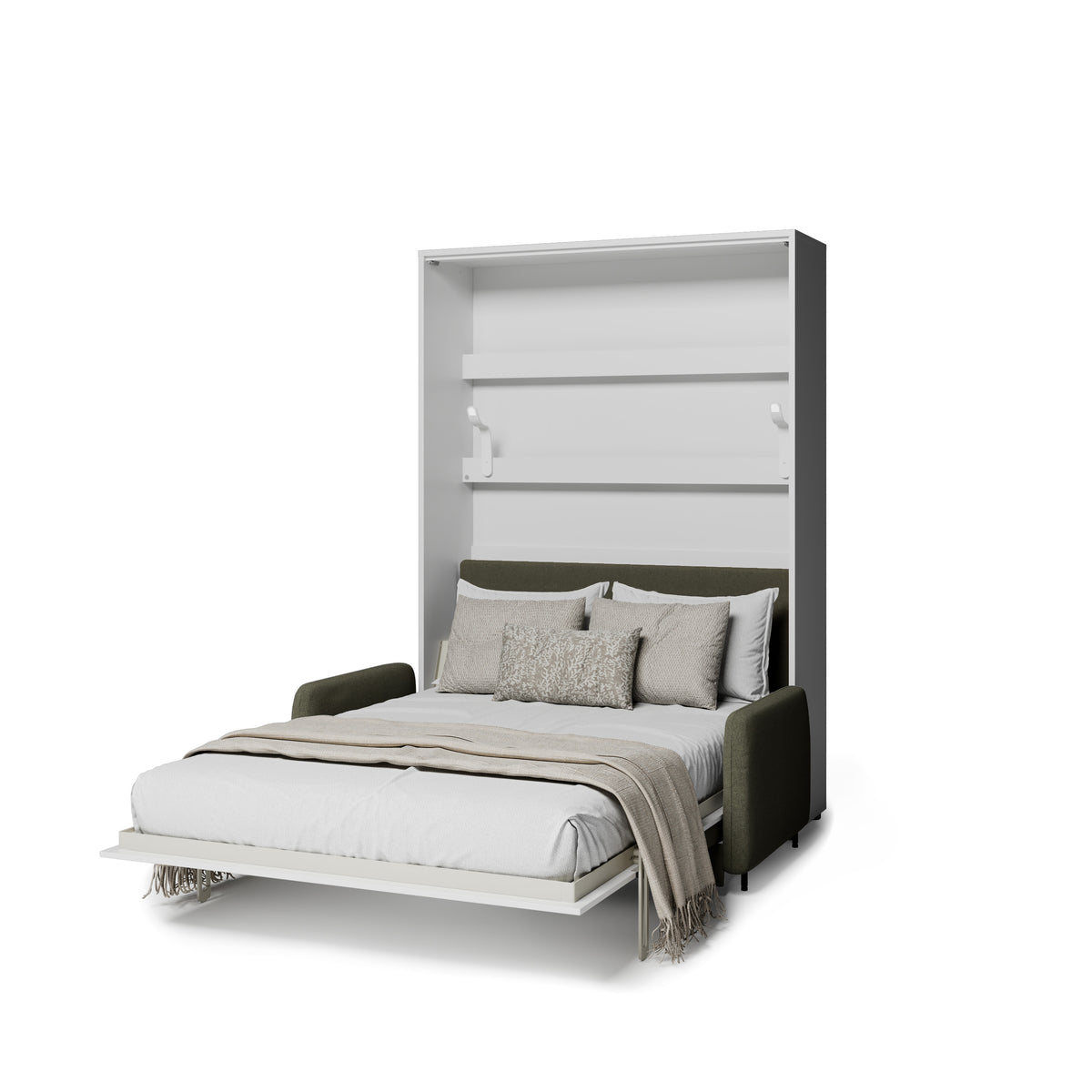 Elektrisches Schrankbett 140x200 BED CONCEPT BC-36 mit Kopfteil - Weiß Hochglanz
