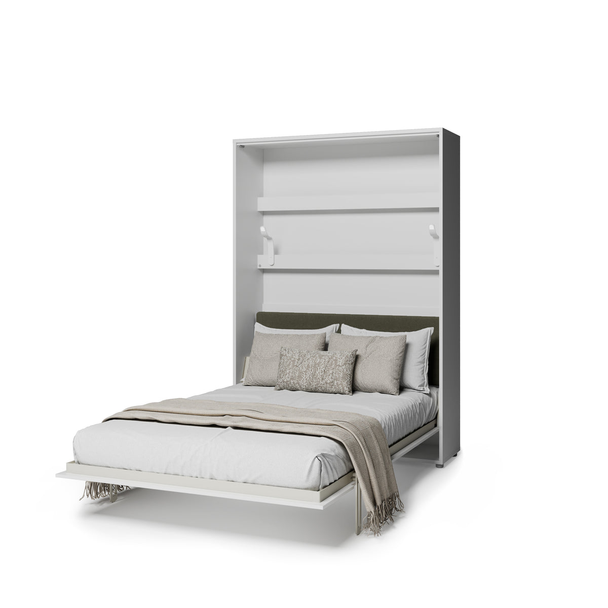 Elektrisches Schrankbett 140x200 BED CONCEPT BC-36 mit Kopfteil - Weiß Hochglanz