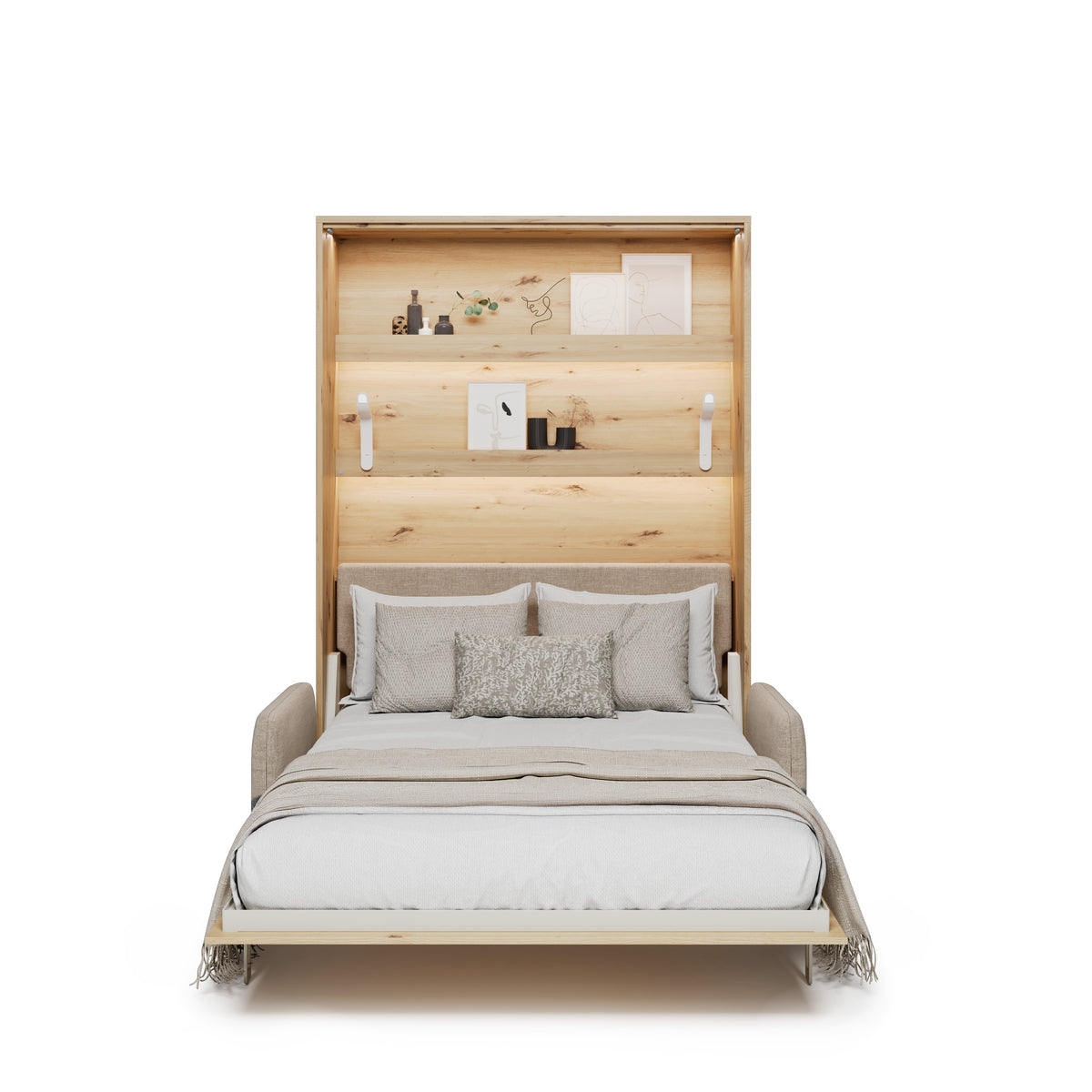 Elektrisches Schrankbett 140x200 BED CONCEPT BC-36 mit Kopfteil - Eiche Artisan
