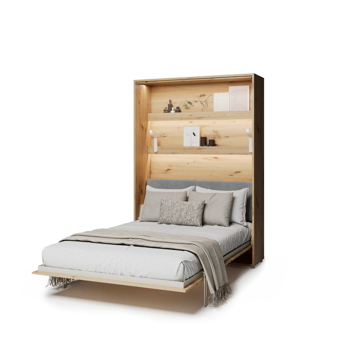 Elektrisches Schrankbett 140x200 BED CONCEPT BC-36 mit Kopfteil - Eiche Artisan