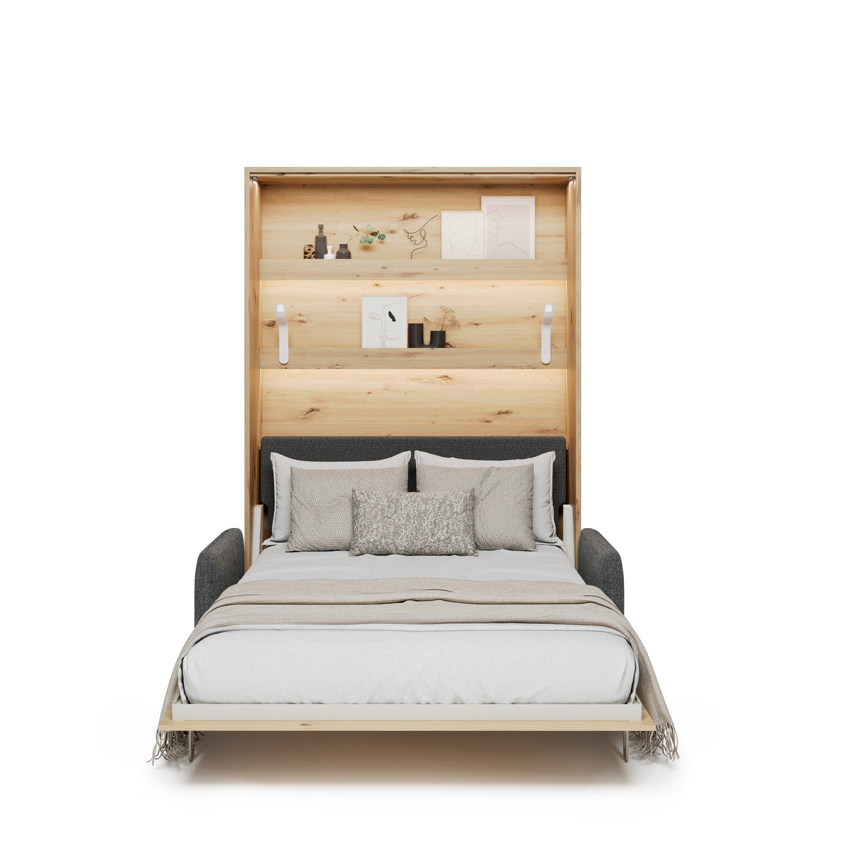 Elektrisches Schrankbett 140x200 BED CONCEPT BC-36 mit Kopfteil - Eiche Artisan