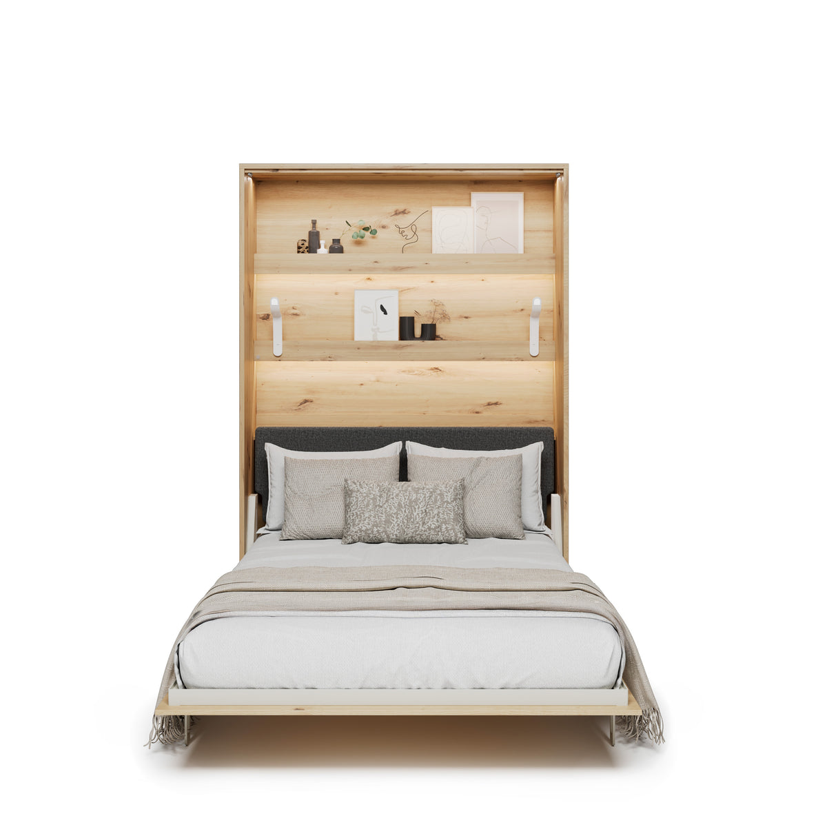 Elektrisches Schrankbett 140x200 BED CONCEPT BC-36 mit Kopfteil - Eiche Artisan