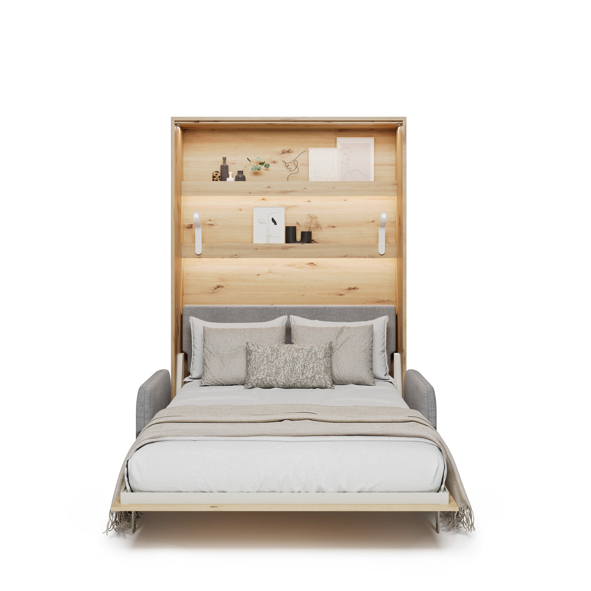 Elektrisches Schrankbett 140x200 BED CONCEPT BC-36 mit Kopfteil - Eiche Artisan