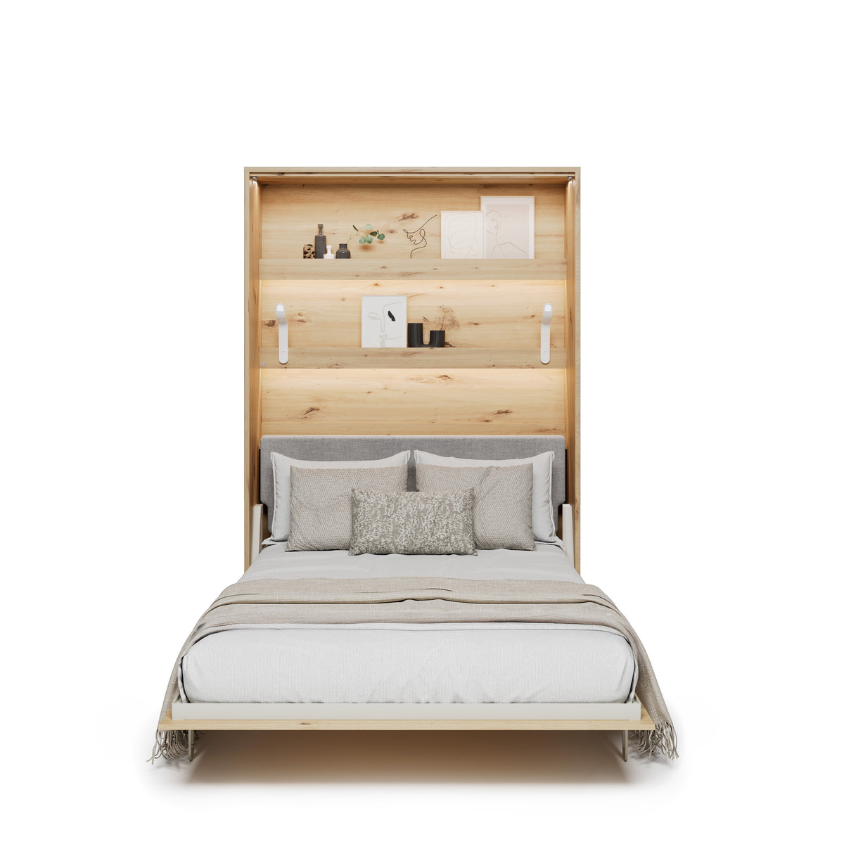 Elektrisches Schrankbett 140x200 BED CONCEPT BC-36 mit Kopfteil - Eiche Artisan