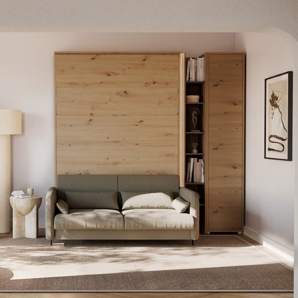 Elektrisches Schrankbett 140x200 BED CONCEPT BC-36 mit Kopfteil - Eiche Artisan
