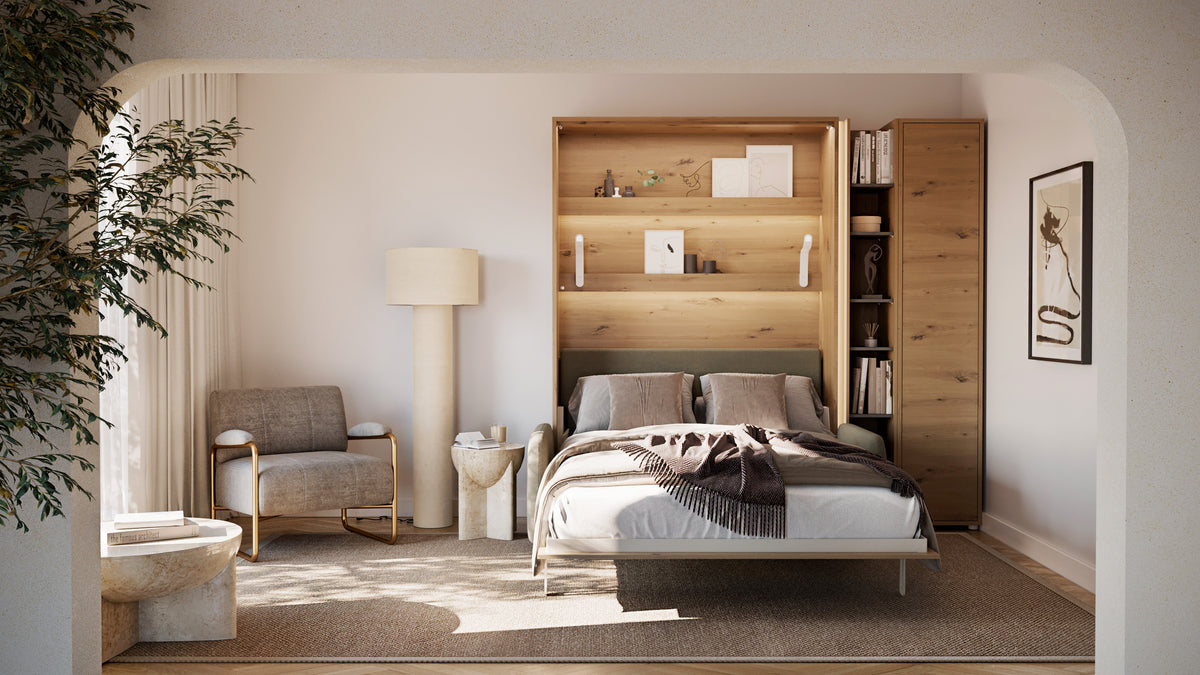 Elektrisches Schrankbett 140x200 BED CONCEPT BC-36 mit Kopfteil - Eiche Artisan