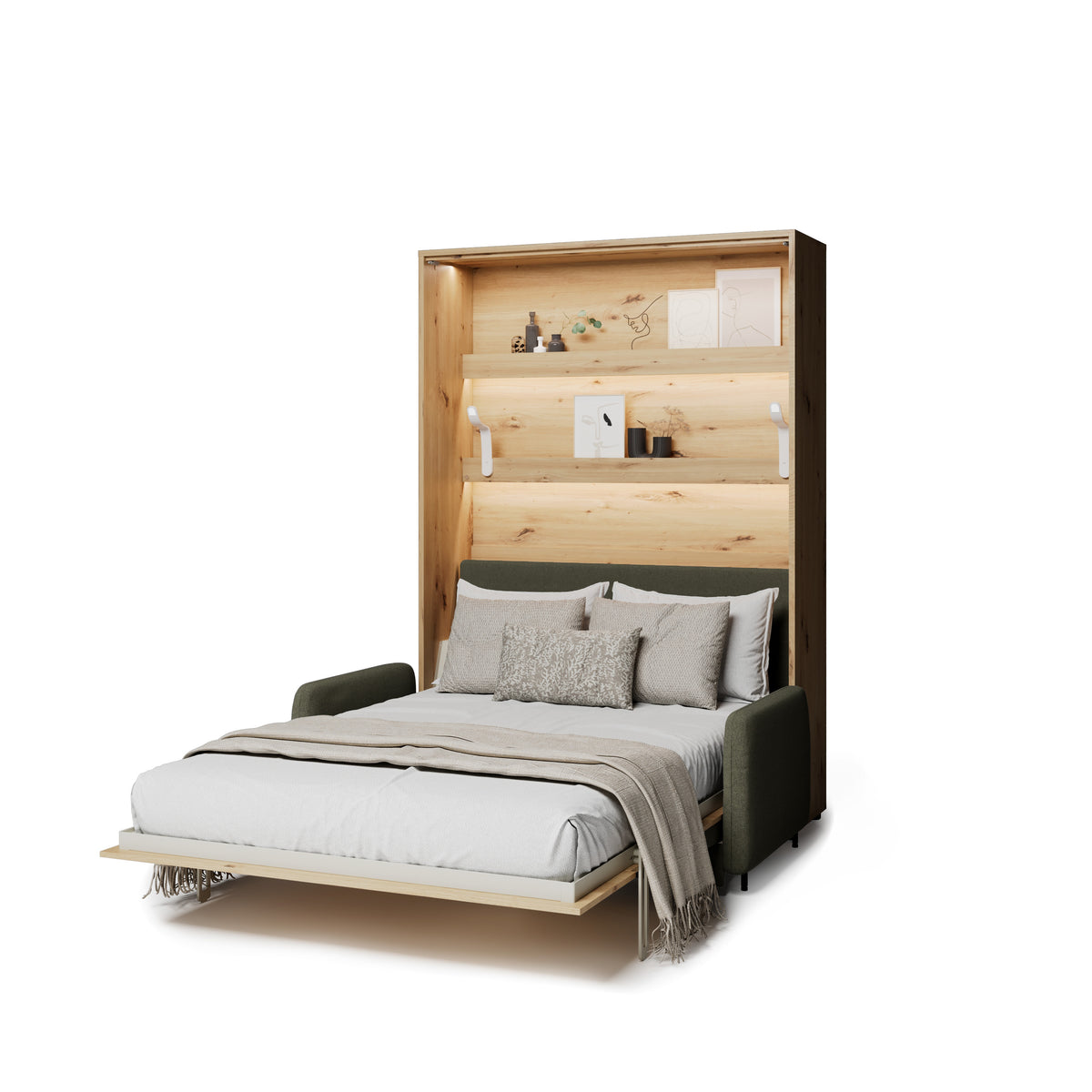 Elektrisches Schrankbett 140x200 BED CONCEPT BC-36 mit Kopfteil - Eiche Artisan