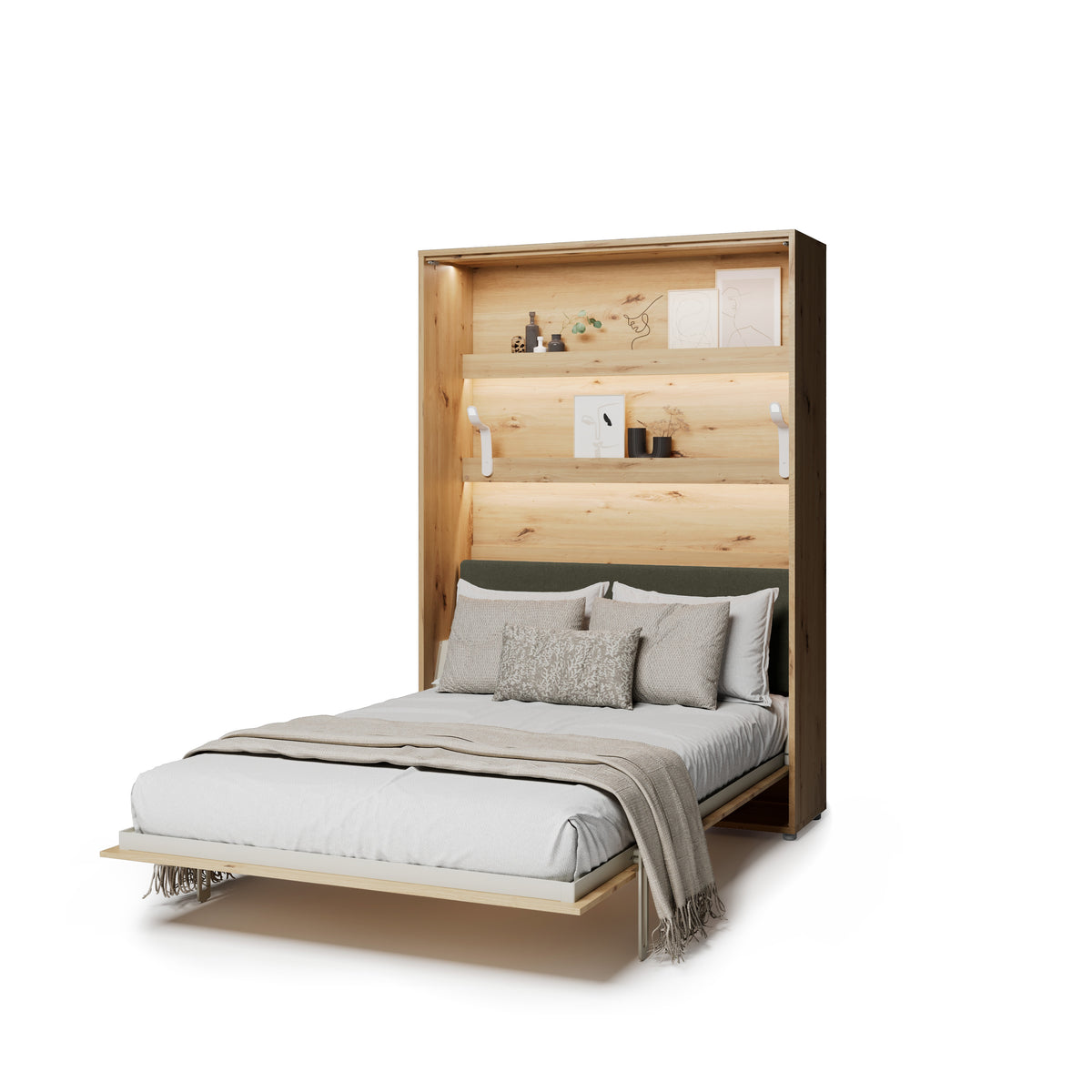 Elektrisches Schrankbett 140x200 BED CONCEPT BC-36 mit Kopfteil - Eiche Artisan