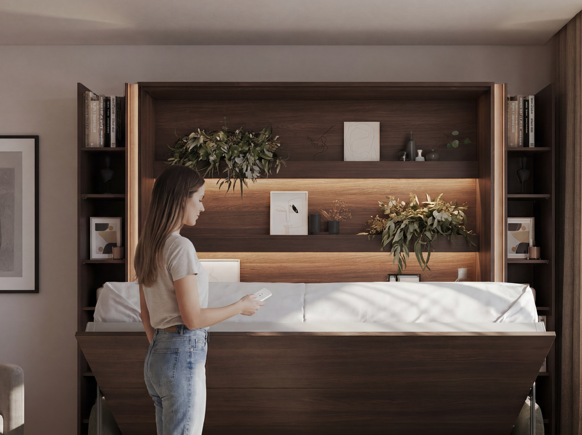 Elektrisches Schrankbett 140x200 BED CONCEPT BC-36 mit Kopfteil - Dunin-Eiche